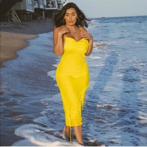 JLUXLABEL yellow slip dress